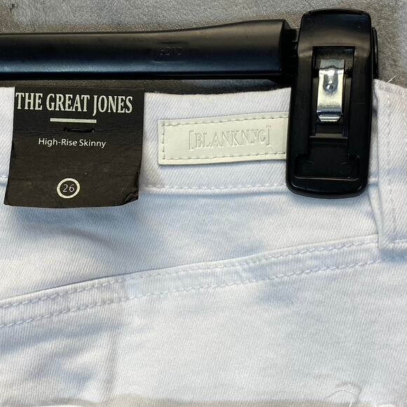 BLANKNYC Women's The Great Jones White Distressed High-Rise Skinny Ankle Denim - Picture 4 of 9